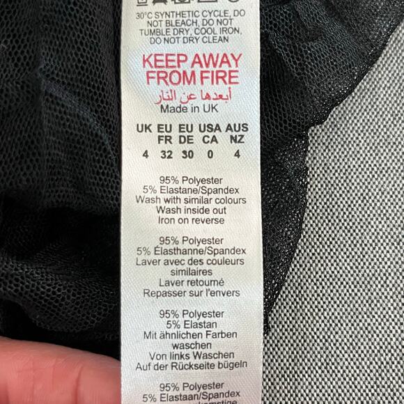 PrettyLittleThing Black Sheer Crush Cowl Neck Swim Cover Maxi Beach Dress 0 NWT - Picture 10 of 12